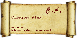 Cziegler Alex névjegykártya